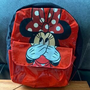 Disney Minnie Mouse Backpack Toddler Kids‎ School Bag Red Glitter